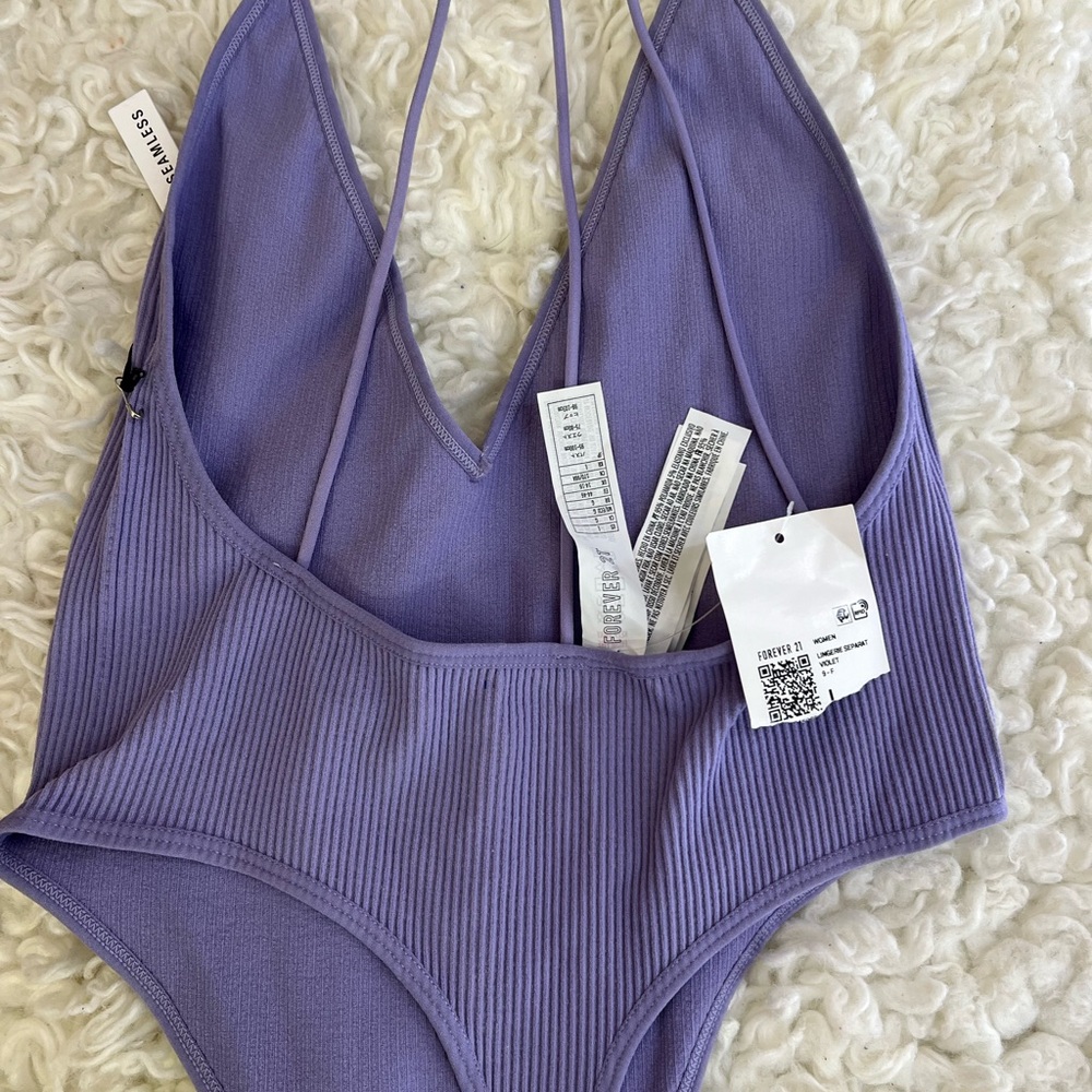 Forever 21 Purple Ribbed Bodysuit - Picture 4 of 5